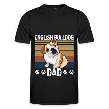 Cadeau de papa de bouledogue anglais | Bulldog anglais - T-shirt sport Homme - noir - Devant - AI Model Male 178 dark (178cm)