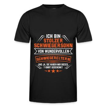 Schwiegersohn Geschenk | Schwiegersöhne - Männer Funktions-T-Shirt - Schwarz - Vorne - AI Model Male 178 dark (178cm)