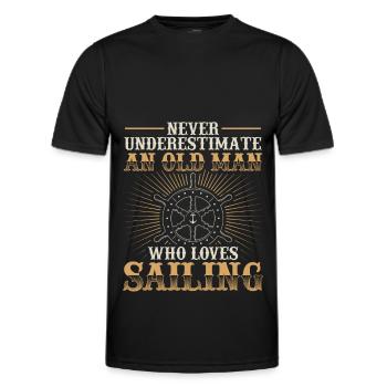 Sailing sailboat sailing ship boat captain gift - Men's Functional T-Shirt - black - Front - AI Model Male 178 dark (178cm)