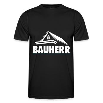 Bauherr | Hausbau Baubeginn Richtfest Geschenk - Männer Funktions-T-Shirt - Schwarz - Vorne - AI Model Male 178 dark (178cm)