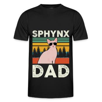Sphynx Dad | Sphinx Cat Cat Owner Gift - Men's Functional T-Shirt - black - Front - AI Model Male 178 dark (178cm)