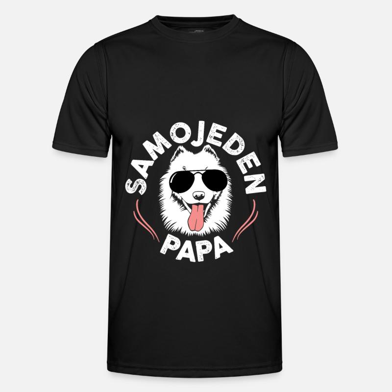 Samojede Samojeden Papa Samojedenhunde Geschenk - Männer Funktions-T-Shirt - Schwarz