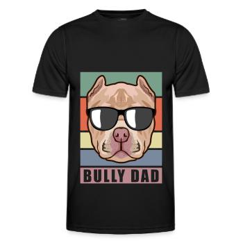 Bully Dad American Bully | Dog Owner Gift - Men's Functional T-Shirt - black - Front - AI Model Male 178 dark (178cm)