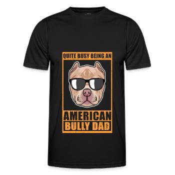 American Bully Papa chien propriétaire de chien cadeau - T-shirt sport Homme - noir - Devant - AI Model Male 178 dark (178cm)
