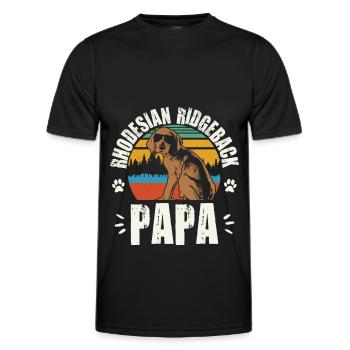 Rhodesian Ridgeback Dad Dog Owner Gift - Men's Functional T-Shirt - black - Front - AI Model Male 178 dark (178cm)