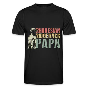Rhodesian Ridgeback papa cadeau amoureux de chien - T-shirt sport Homme - noir - Devant - AI Model Male 178 dark (178cm)
