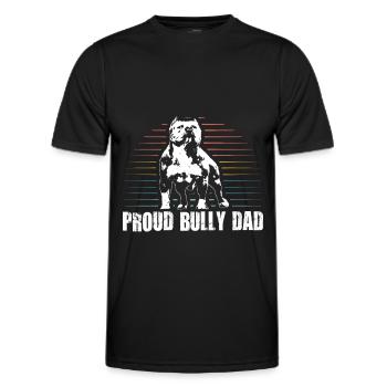 American Bully Papa chien propriétaire chien cadeau - T-shirt sport Homme - noir - Devant - AI Model Male 178 dark (178cm)