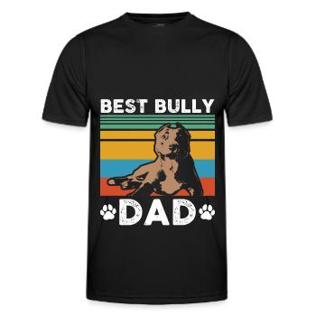American Bully papa | Chien propriétaire de chien cadeau - T-shirt sport Homme - noir - Devant - AI Model Male 178 dark (178cm)