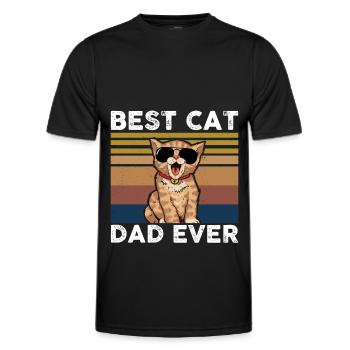 Meilleur Cat Dad Ever Chat Félin cadeau - T-shirt sport Homme - noir - Devant - AI Model Male 178 dark (178cm)