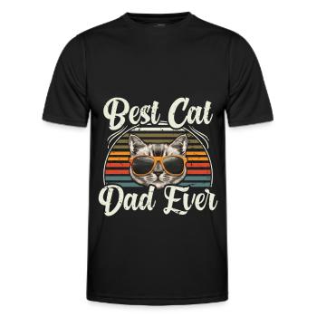 Meilleur Cat Dad Ever Félins - T-shirt sport Homme - noir - Devant - AI Model Male 178 dark (178cm)