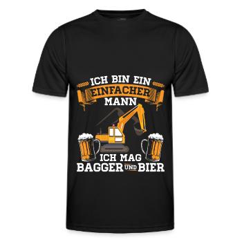 Baggerfahrer | Baggerführer Bagger Geschenk - Männer Funktions-T-Shirt - Schwarz - Vorne - AI Model Male 178 dark (178cm)