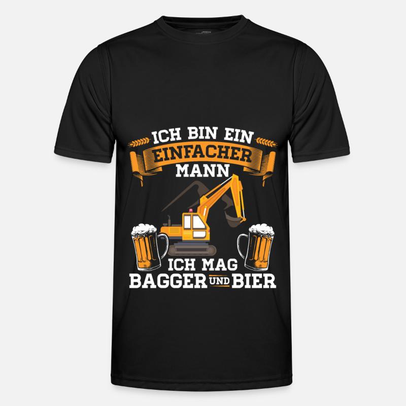 Baggerfahrer | Baggerführer Bagger Geschenk - Männer Funktions-T-Shirt - Schwarz