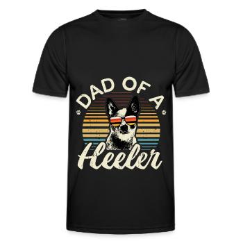 Cadeau de chien de chien australien Cattle Dog Papa - T-shirt sport Homme - noir - Devant - AI Model Male 178 dark (178cm)