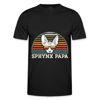 Sphynx Papa Cat Owner Sphynx Cat Gift - Men's Functional T-Shirt - black - Front - AI Model Male 178 dark (178cm)