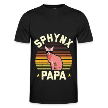 Sphynx Papa Sphynx Cat Cat Owner Gift - Men's Functional T-Shirt - black - Front - AI Model Male 178 dark (178cm)