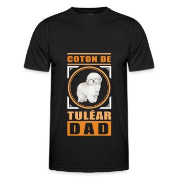 Coton de Tuléar papa chien cadeau - T-shirt sport Homme - noir - Devant - AI Model Male 178 dark (178cm)