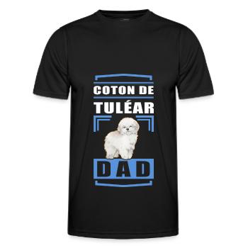 Coton de Tuléar Papa | Chien propriétaire de chien cadeau - T-shirt sport Homme - noir - Devant - AI Model Male 178 dark (178cm)