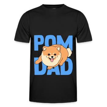 Zwergspitz Pomeranian Pom Dad Master Gift - Men's Functional T-Shirt - black - Front - AI Model Male 178 dark (178cm)