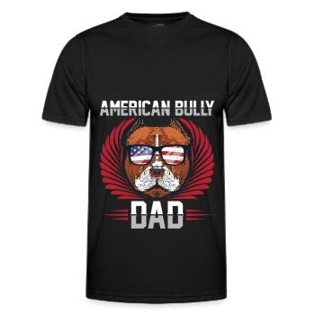 American Bully Dad Dog Owner | Dog Gift - Men's Functional T-Shirt - black - Front - AI Model Male 178 dark (178cm)