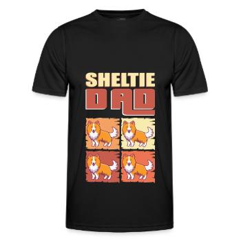 Cadeau de maître Sheltie Dad Shetland Sheepdog - T-shirt sport Homme - noir - Devant - AI Model Male 178 dark (178cm)