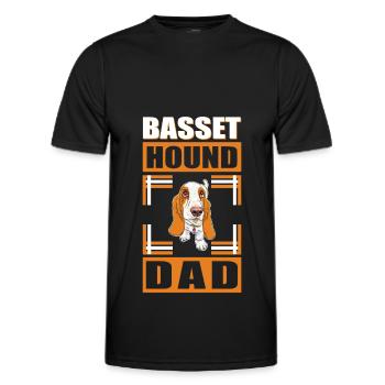 Cadeau de propriétaire de chien maître papa Basset Hound - T-shirt sport Homme - noir - Devant - AI Model Male 178 dark (178cm)