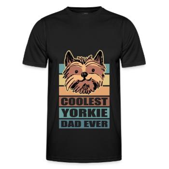 Yorkie Papa | Yorkshire Terrier Maîtres Cadeau - T-shirt sport Homme - noir - Devant - AI Model Male 178 dark (178cm)