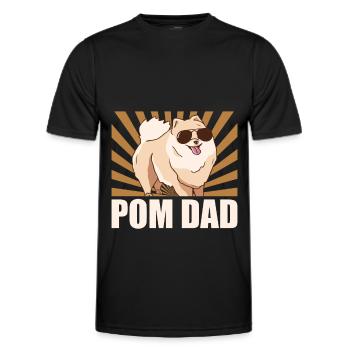 Zwergspitz Pomeranian Dad Hundebesitzer Geschenk - Männer Funktions-T-Shirt - Schwarz - Vorne - AI Model Male 178 dark (178cm)