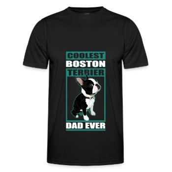 Boston Terrier Dad | Hunde Hundebesitzer Geschenk - Männer Funktions-T-Shirt - Schwarz - Vorne - AI Model Male 178 dark (178cm)