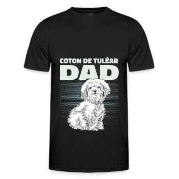 Coton de Tuléar Papa Chiens Chien Propriétaire Cadeau - T-shirt sport Homme - noir - Devant - AI Model Male 178 dark (178cm)
