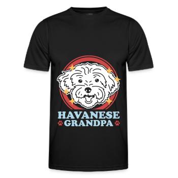 Havanese Grandpa Dogs Dog Owner Gift - Men's Functional T-Shirt - black - Front - AI Model Male 178 dark (178cm)