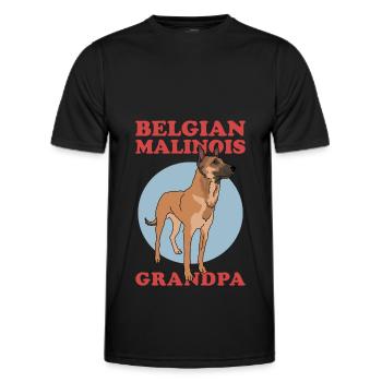 Belgian Malinois Grandpa Belgian Shepherd - Men's Functional T-Shirt - black - Front - AI Model Male 178 dark (178cm)