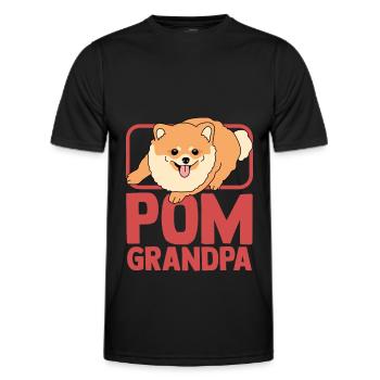 Zwergspitz Poméranie Chien Pom Grand-père Cadeau - T-shirt sport Homme - noir - Devant - AI Model Male 178 dark (178cm)