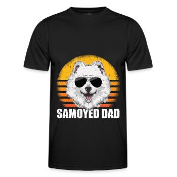 Samoyed Dad | Owner Dog Owner Gift - Men's Functional T-Shirt - black - Front - AI Model Male 178 dark (178cm)