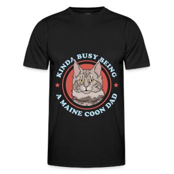 Maine Coon Papa Chat Papa Chat Propriétaire Cadeau - T-shirt sport Homme - noir - Devant - AI Model Male 178 dark (178cm)