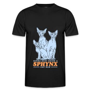 Sphynx Dad Cat Dad Cat Owner Gift - Men's Functional T-Shirt - black - Front - AI Model Male 178 dark (178cm)