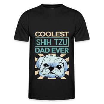 Shih Tzu Papa Propriétaire Propriétaire De Chien Cadeau - T-shirt sport Homme - noir - Devant - AI Model Male 178 dark (178cm)