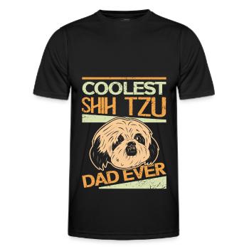 Shih Tzu Papa | Propriétaire Chien Propriétaire Cadeau - T-shirt sport Homme - noir - Devant - AI Model Male 178 dark (178cm)