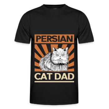 Perserkatze Katzenpapa | Katzenbesitzer Geschenk - Männer Funktions-T-Shirt - Schwarz - Vorne - AI Model Male 178 dark (178cm)