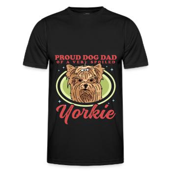 Yorkie Papa | Yorkshire Terrier Dog Cadeau - T-shirt sport Homme - noir - Devant - AI Model Male 178 dark (178cm)