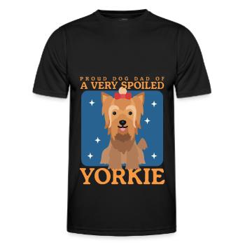 Yorkie Dad Yorkshire Terrier Dog Cadeau - T-shirt sport Homme - noir - Devant - AI Model Male 178 dark (178cm)