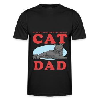 British Shorthair Papa Chat Chat Papa Cadeau - T-shirt sport Homme - noir - Devant - AI Model Male 178 dark (178cm)