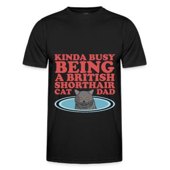 British Shorthair Papa Chats Chat Papa Cadeau - T-shirt sport Homme - noir - Devant - AI Model Male 178 dark (178cm)