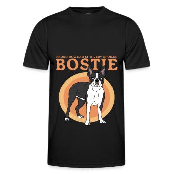 Boston Terrier Dad Hunde Hundebesitzer Geschenk - Männer Funktions-T-Shirt - Schwarz - Vorne - AI Model Male 178 dark (178cm)