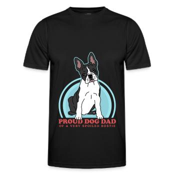 Boston Terrier Dad | Hunde Hundebesitzer Geschenk - Männer Funktions-T-Shirt - Schwarz - Vorne - AI Model Male 178 dark (178cm)