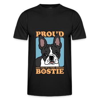 Boston Terrier Dad Hund Hundebesitzer Geschenk - Männer Funktions-T-Shirt - Schwarz - Vorne - AI Model Male 178 dark (178cm)