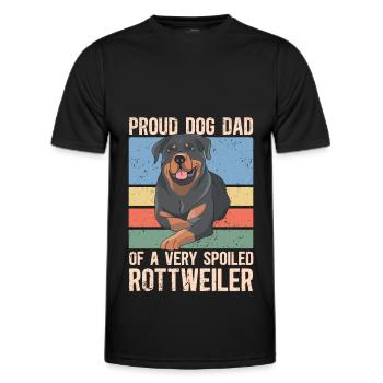 Rottweiler Dad Herrchen Hundebesitzer Geschenk - Männer Funktions-T-Shirt - Schwarz - Vorne - AI Model Male 178 dark (178cm)