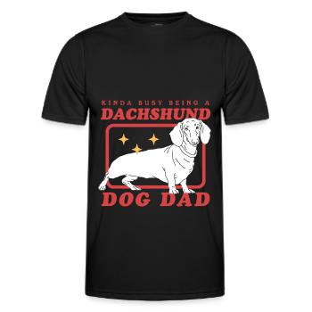 Dachshund Dad | Dackel Hundebesitzer Geschenk - Männer Funktions-T-Shirt - Schwarz - Vorne - AI Model Male 178 dark (178cm)
