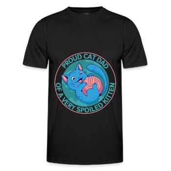 Chat Papa Chaton Chat Propriétaire Cadeau - T-shirt sport Homme - noir - Devant - AI Model Male 178 dark (178cm)