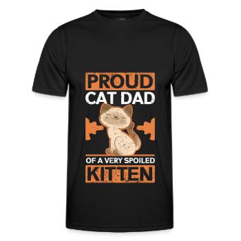 Chat Papa Chaton Propriétaire de chat Cadeau de chat - T-shirt sport Homme - noir - Devant - AI Model Male 178 dark (178cm)
