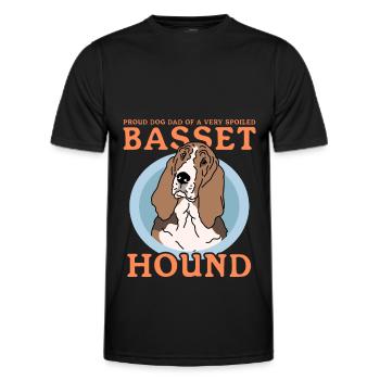 Basset Hound Papa Propriétaire de chien Propriétaire Cadeau - T-shirt sport Homme - noir - Devant - AI Model Male 178 dark (178cm)